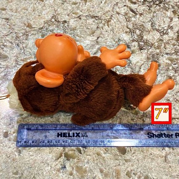 Vintage Russ Berrie Monkey SMOOCHER Valentine Stuffed Animal Plush 7"Hanging Toy - Picture 10 of 10